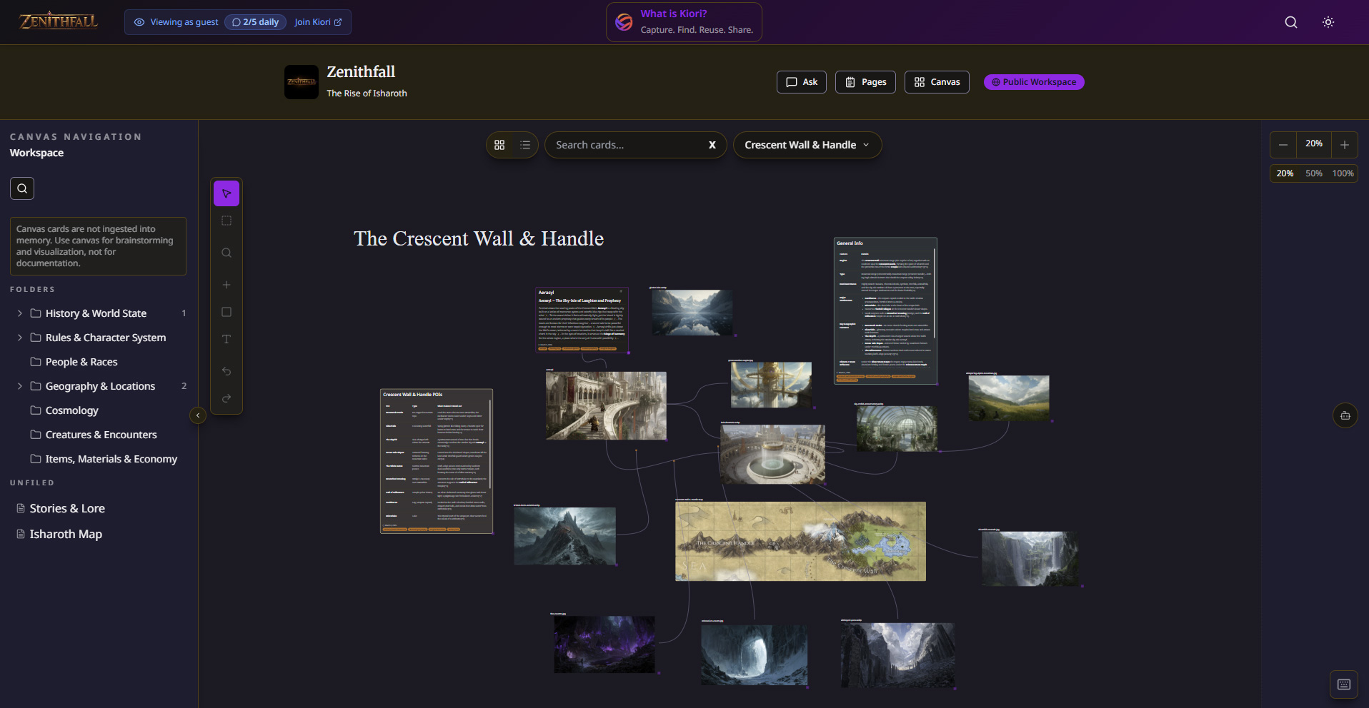 Visual boards for organizing knowledge