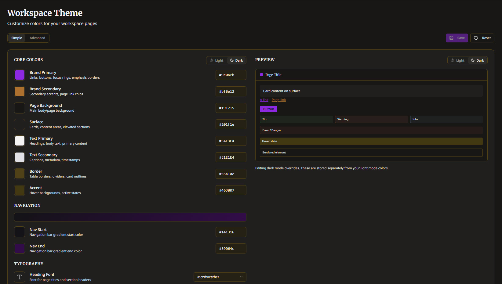 Custom theme with full brand control